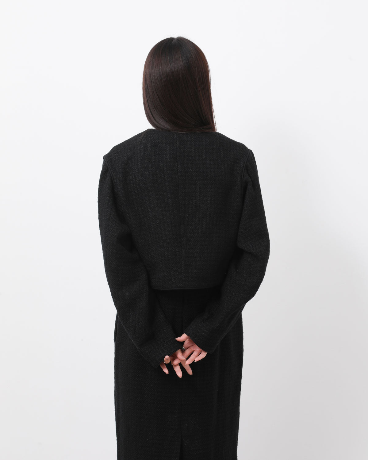 HOMESPUN TWEED ROUND NECK BLOUSON