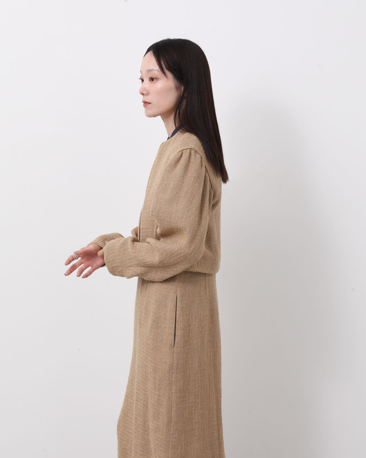 HOMESPUN TWEED ROUND NECK BLOUSON