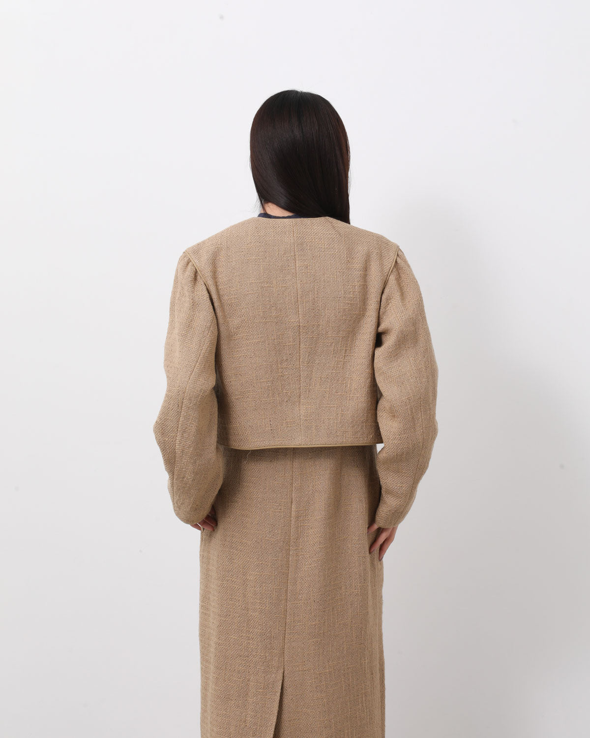 HOMESPUN TWEED ROUND NECK BLOUSON