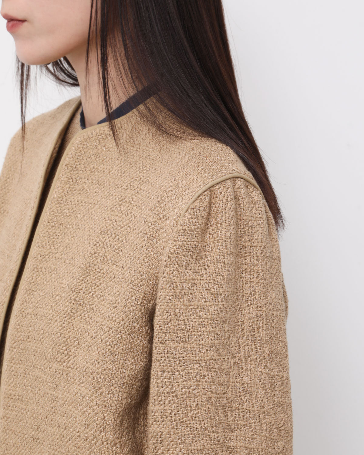 HOMESPUN TWEED ROUND NECK BLOUSON