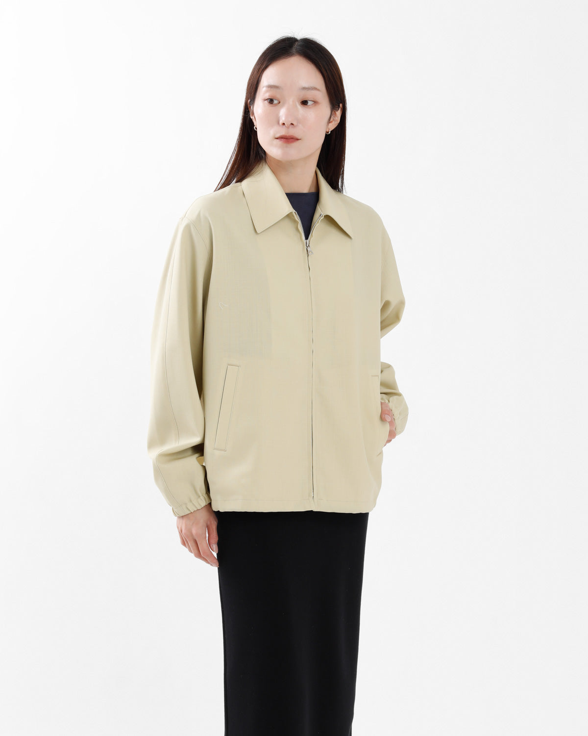 WOOL KID MOHAIR HOPSACK ZIP BLOUSON (WOMEN'S)