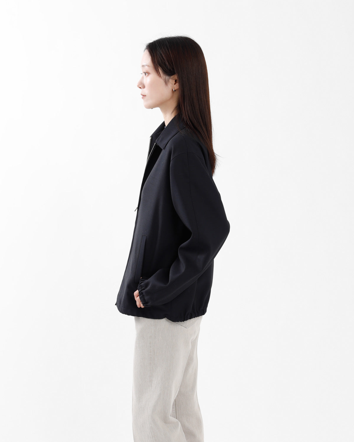 WOOL KID MOHAIR HOPSACK ZIP BLOUSON (WOMEN'S)