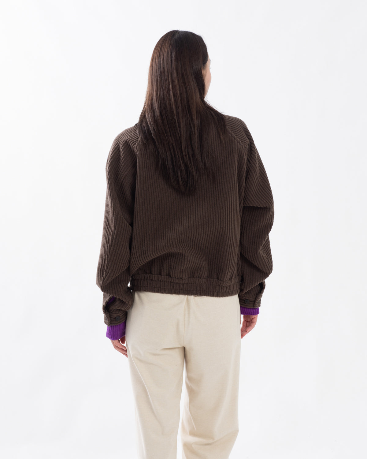 WOOL CASHMERE CORDUROY ZIP BLOUSON (WOMEN'S)