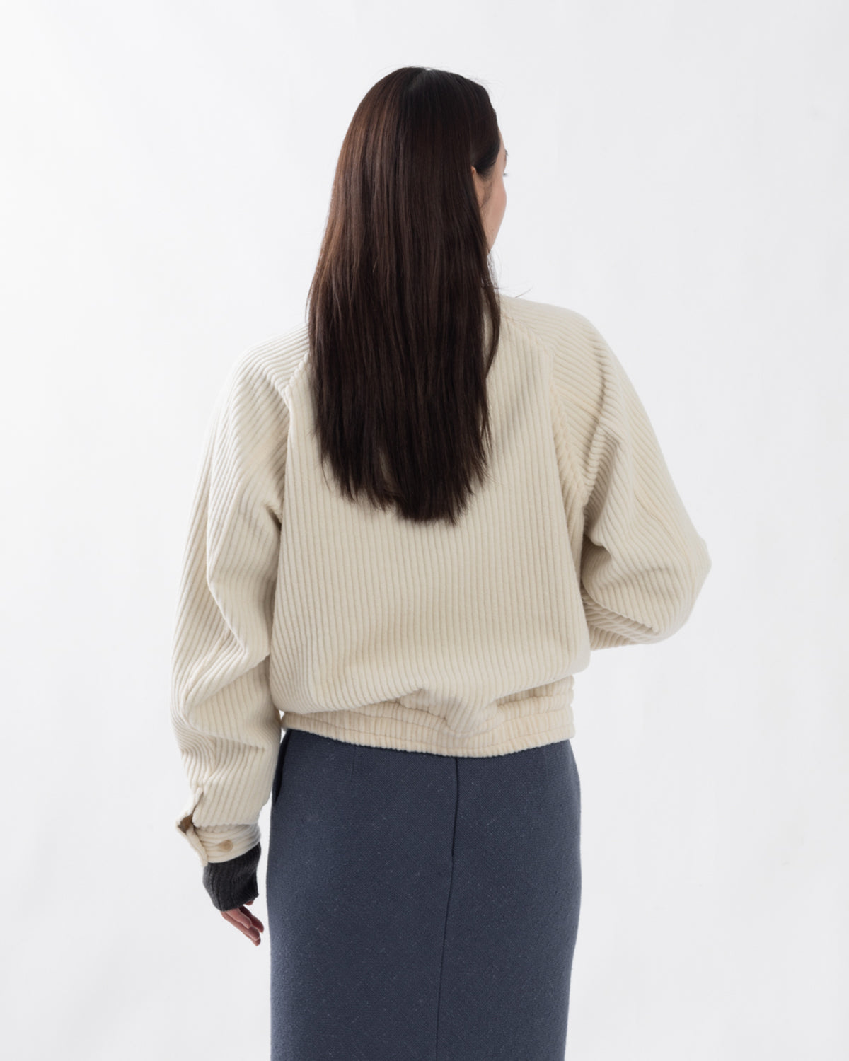WOOL CASHMERE CORDUROY ZIP BLOUSON (WOMEN'S)