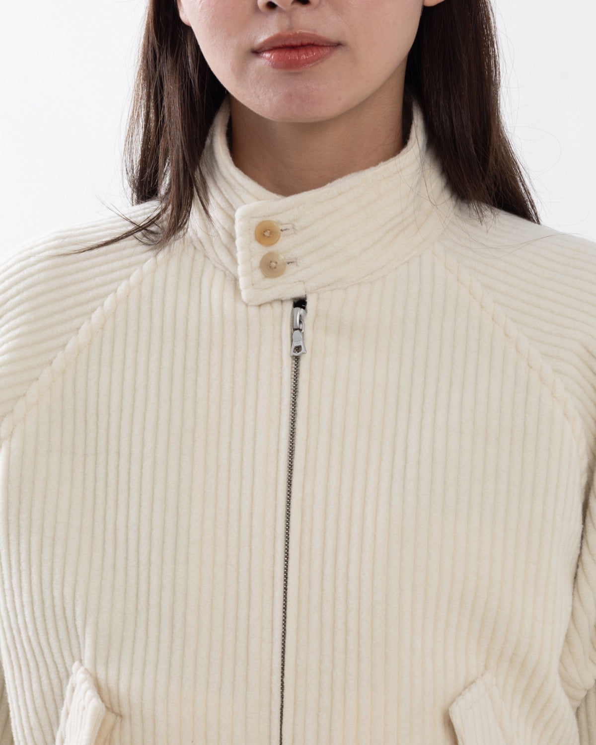 WOOL CASHMERE CORDUROY ZIP BLOUSON (WOMEN'S)