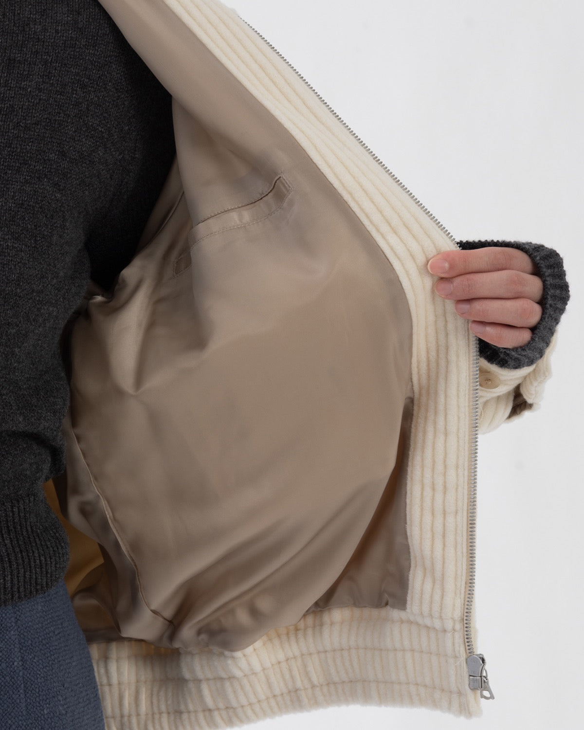 WOOL CASHMERE CORDUROY ZIP BLOUSON (WOMEN'S)