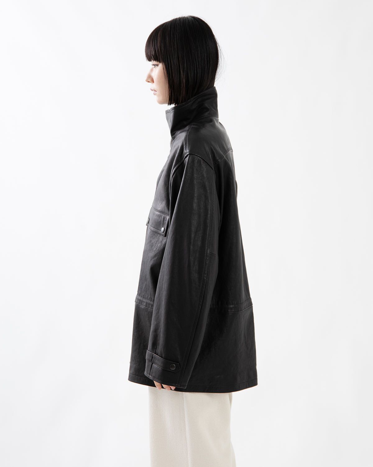 TEXTURED LAMB LEATHER BLOUSON (WOMEN'S)