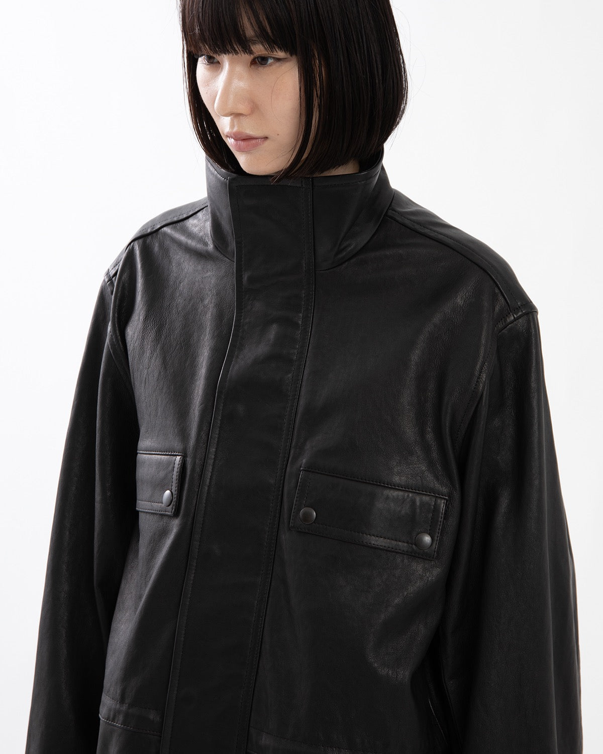 TEXTURED LAMB LEATHER BLOUSON (WOMEN'S)