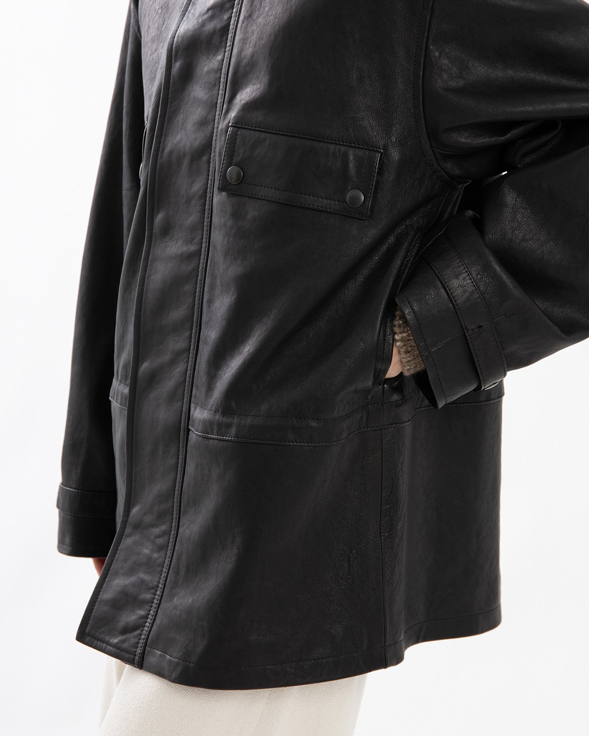 TEXTURED LAMB LEATHER BLOUSON (WOMEN'S)