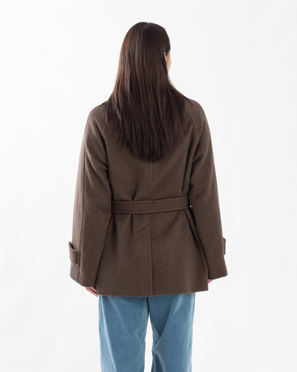 HAIRY WOOL MOHAIR CHAMBRAY SOUTIEN COLLAR COAT