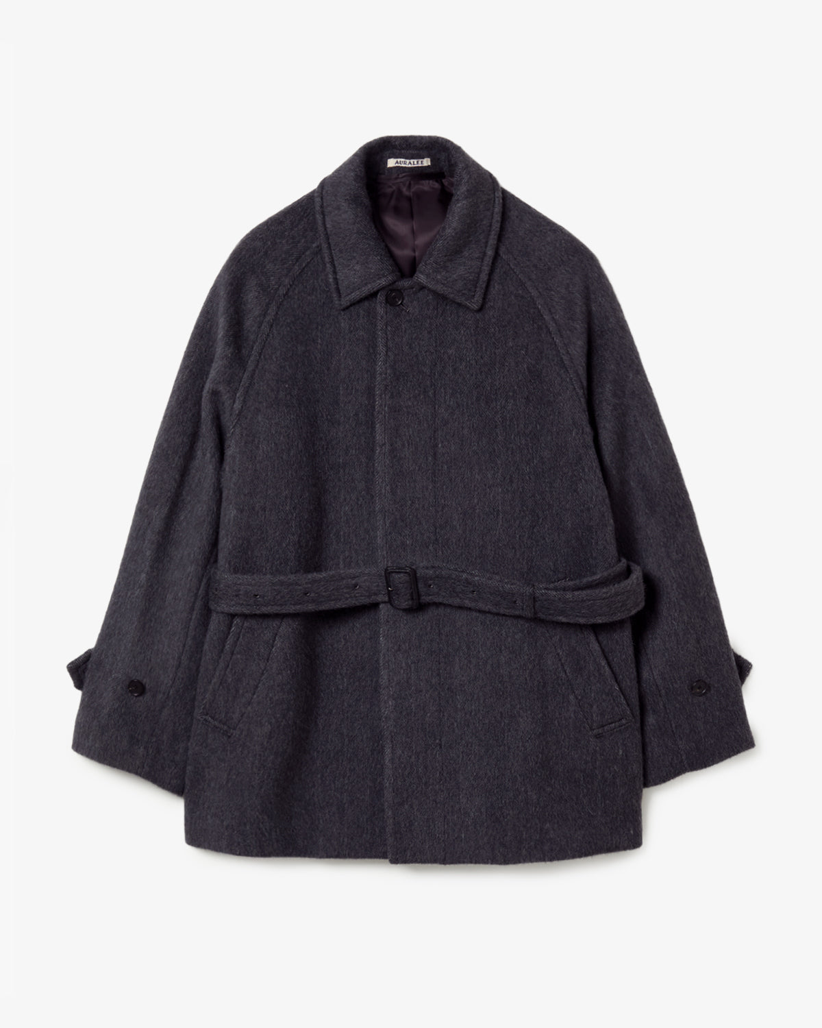 HAIRY WOOL MOHAIR CHAMBRAY SOUTIEN COLLAR COAT