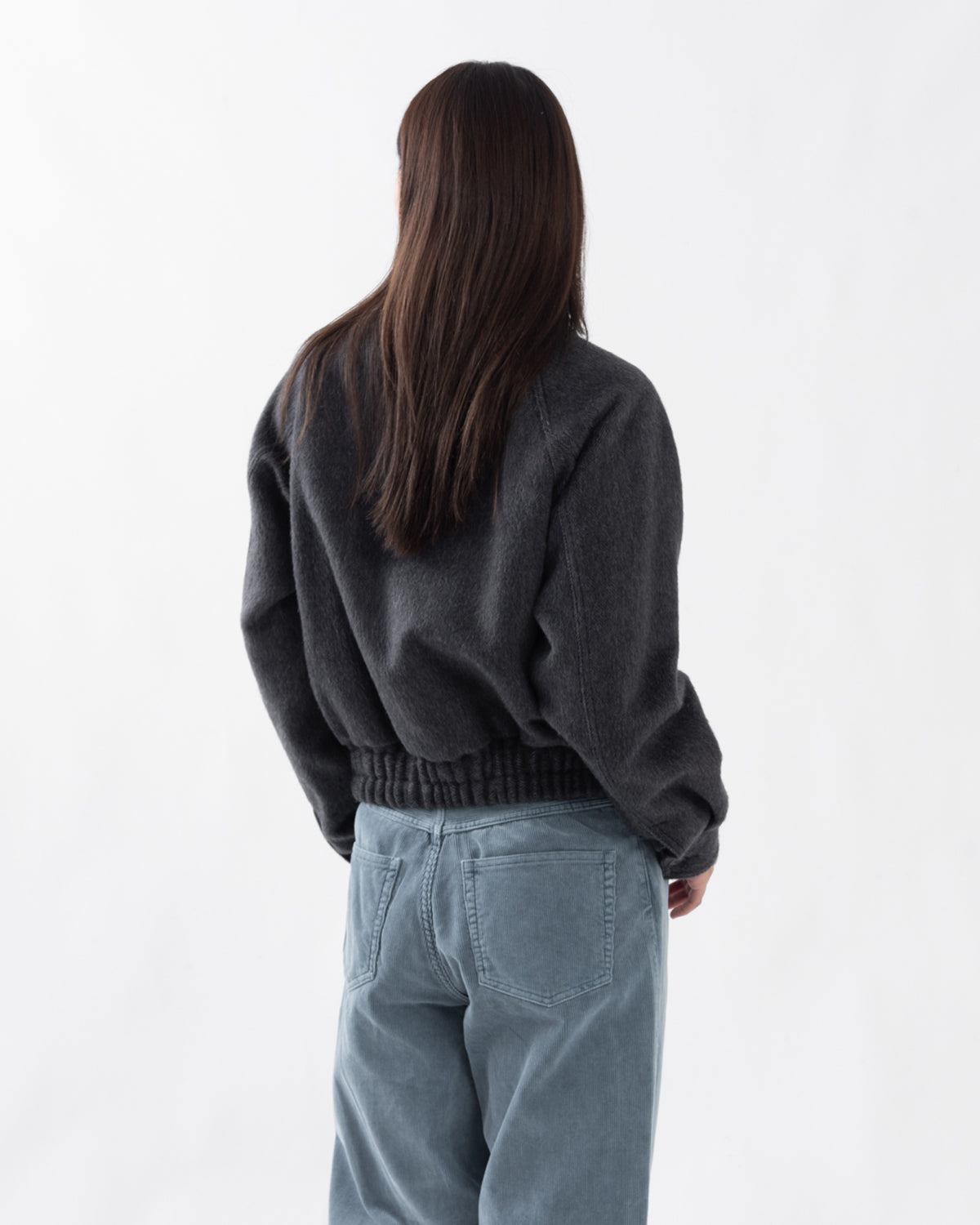 HAIRY WOOL MOHAIR CHAMBRAY BLOUSON