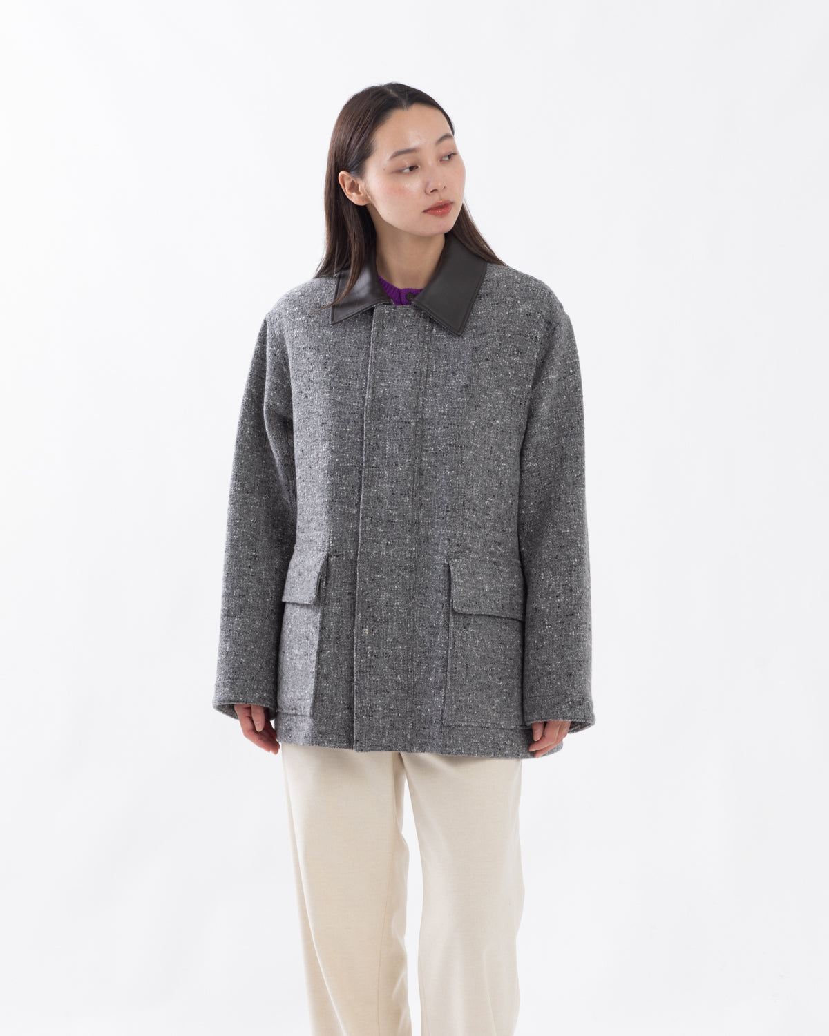 HOMESPUN TWEED ZIP BLOUSON (WOMEN'S)