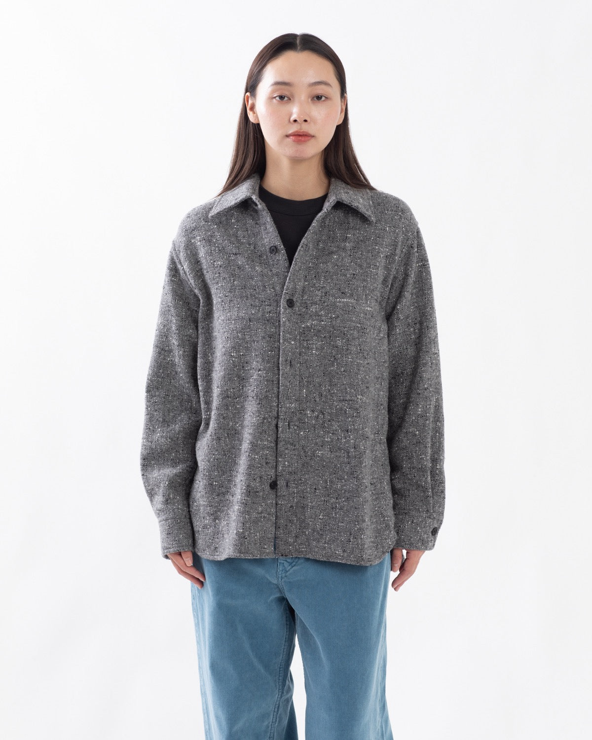 HOMESPUN TWEED SHIRT BLOUSON (WOMEN'S)