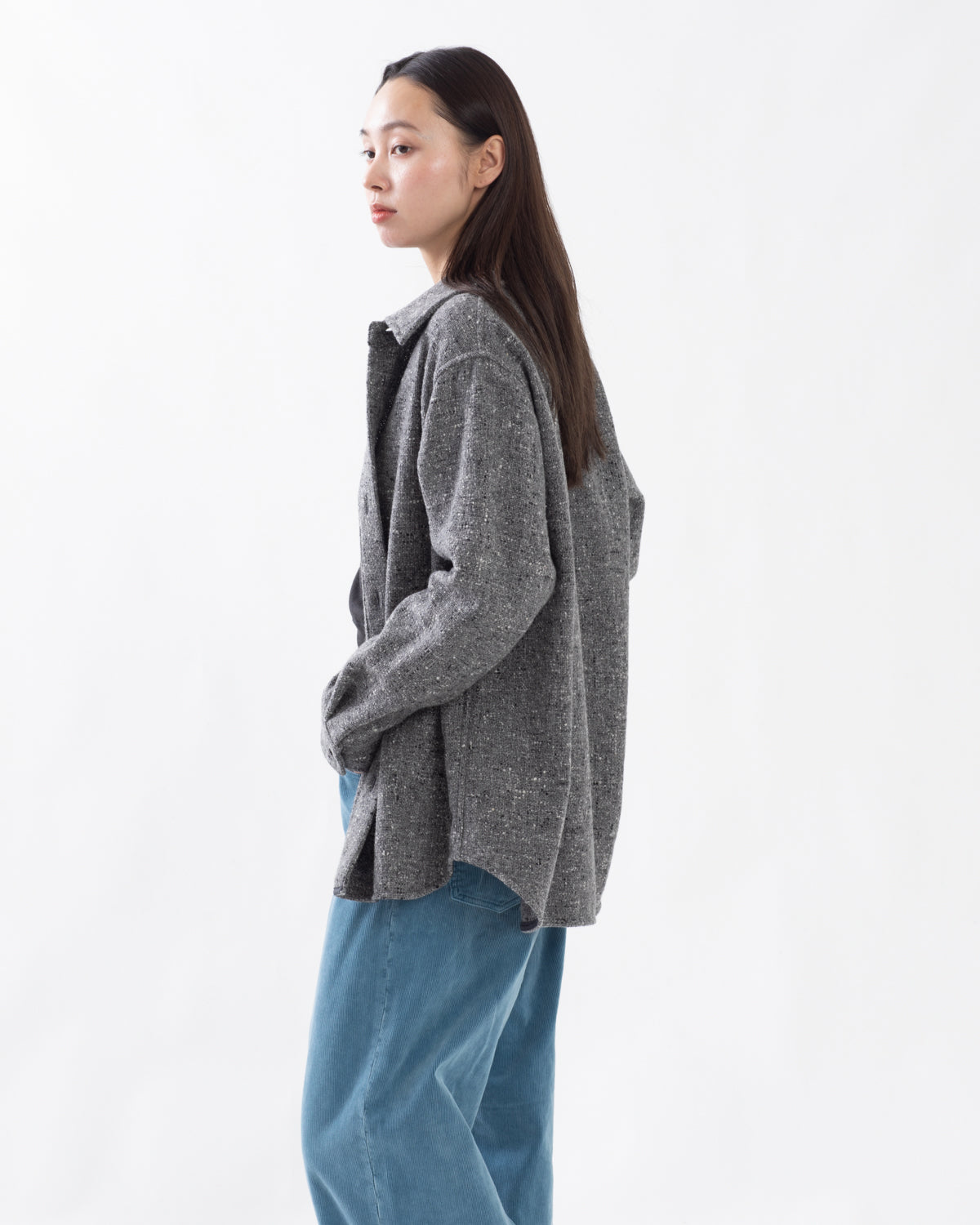 HOMESPUN TWEED SHIRT BLOUSON (WOMEN'S)