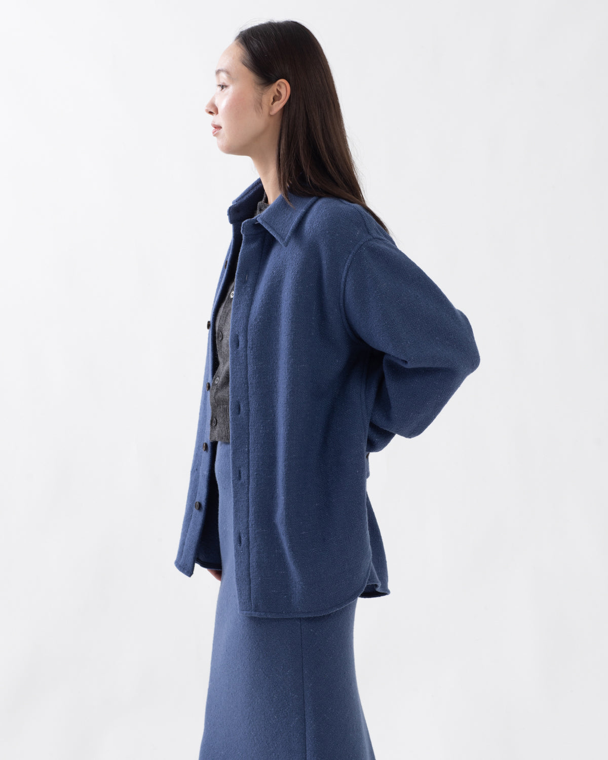HOMESPUN TWEED SHIRT BLOUSON (WOMEN'S)