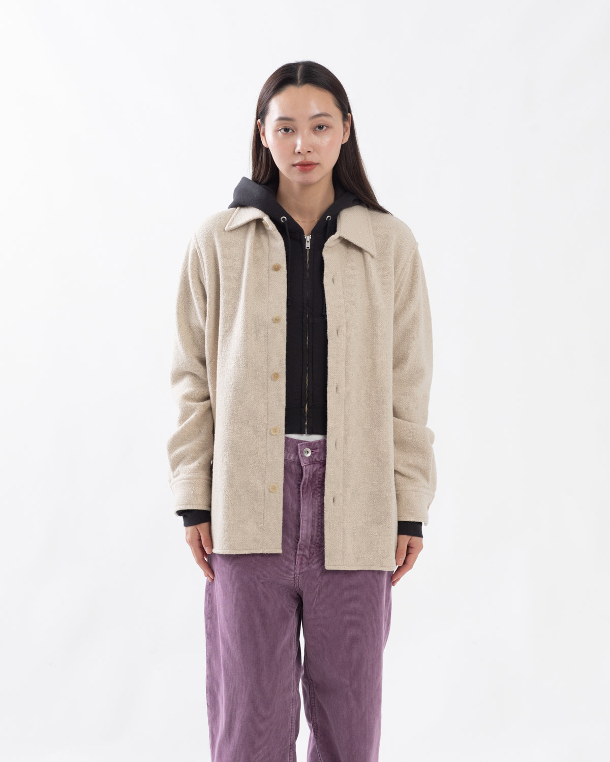 HOMESPUN TWEED SHIRT BLOUSON (WOMEN'S)