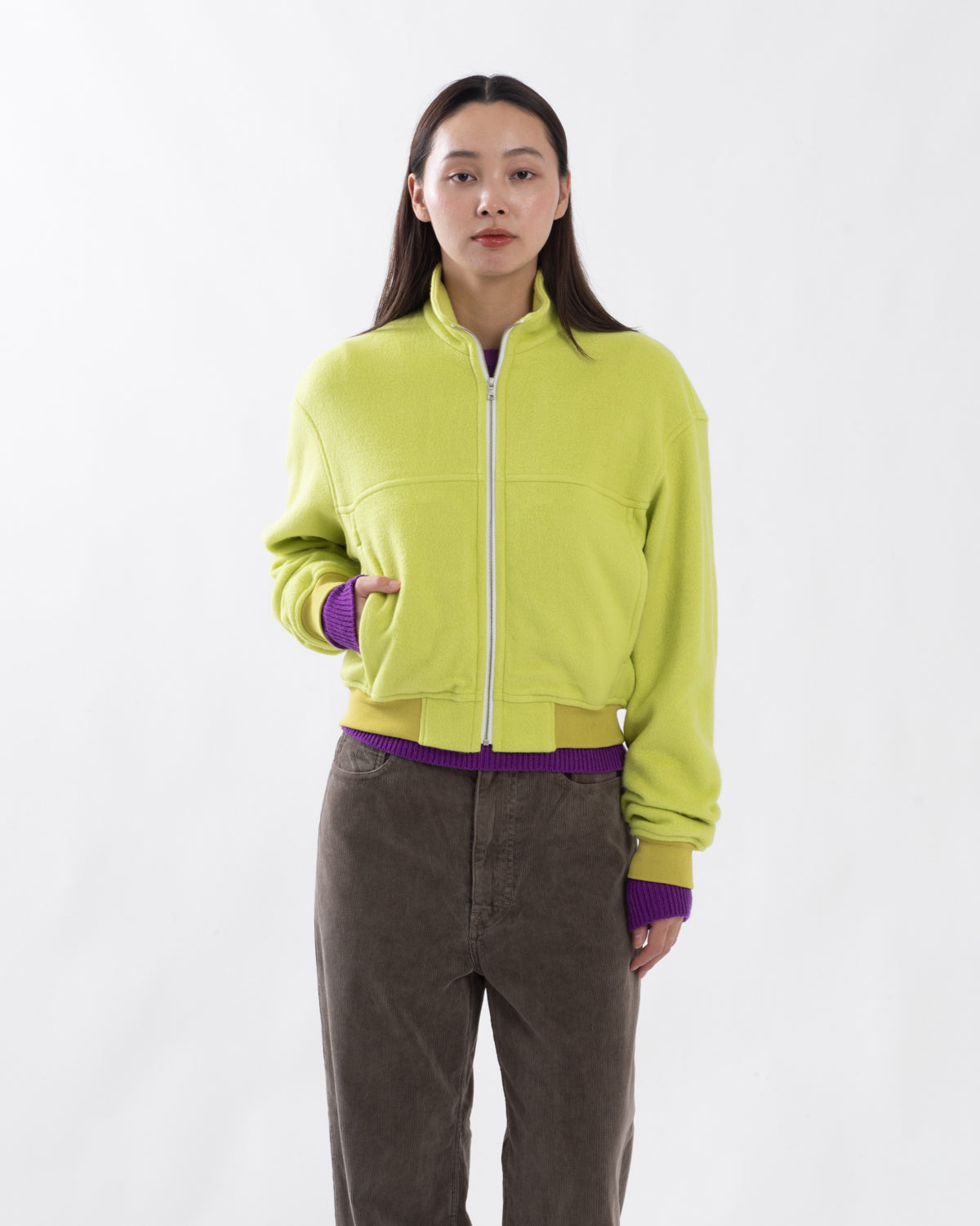 PURE SILK COMFORT FLEECE ZIP BLOUSON (WOMEN'S)