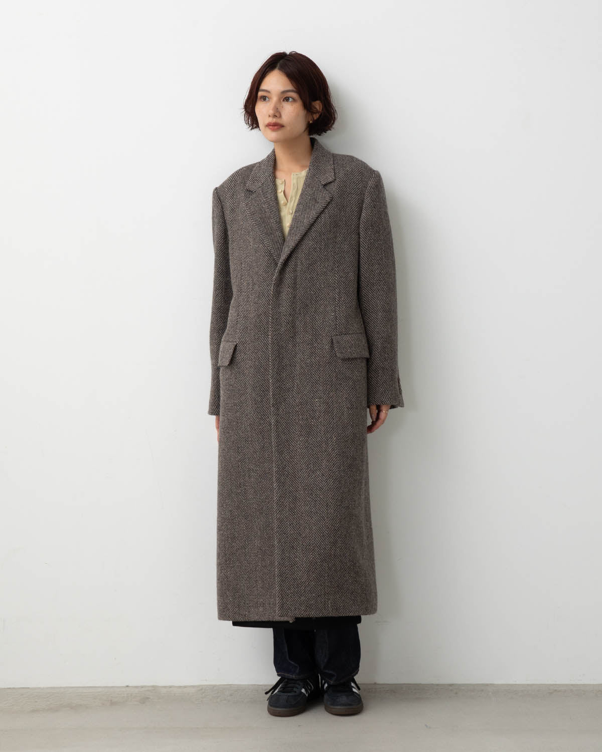 LAMA SHETLAND WOOL TWEED CHESTERFIELD COAT (WOMEN'S)