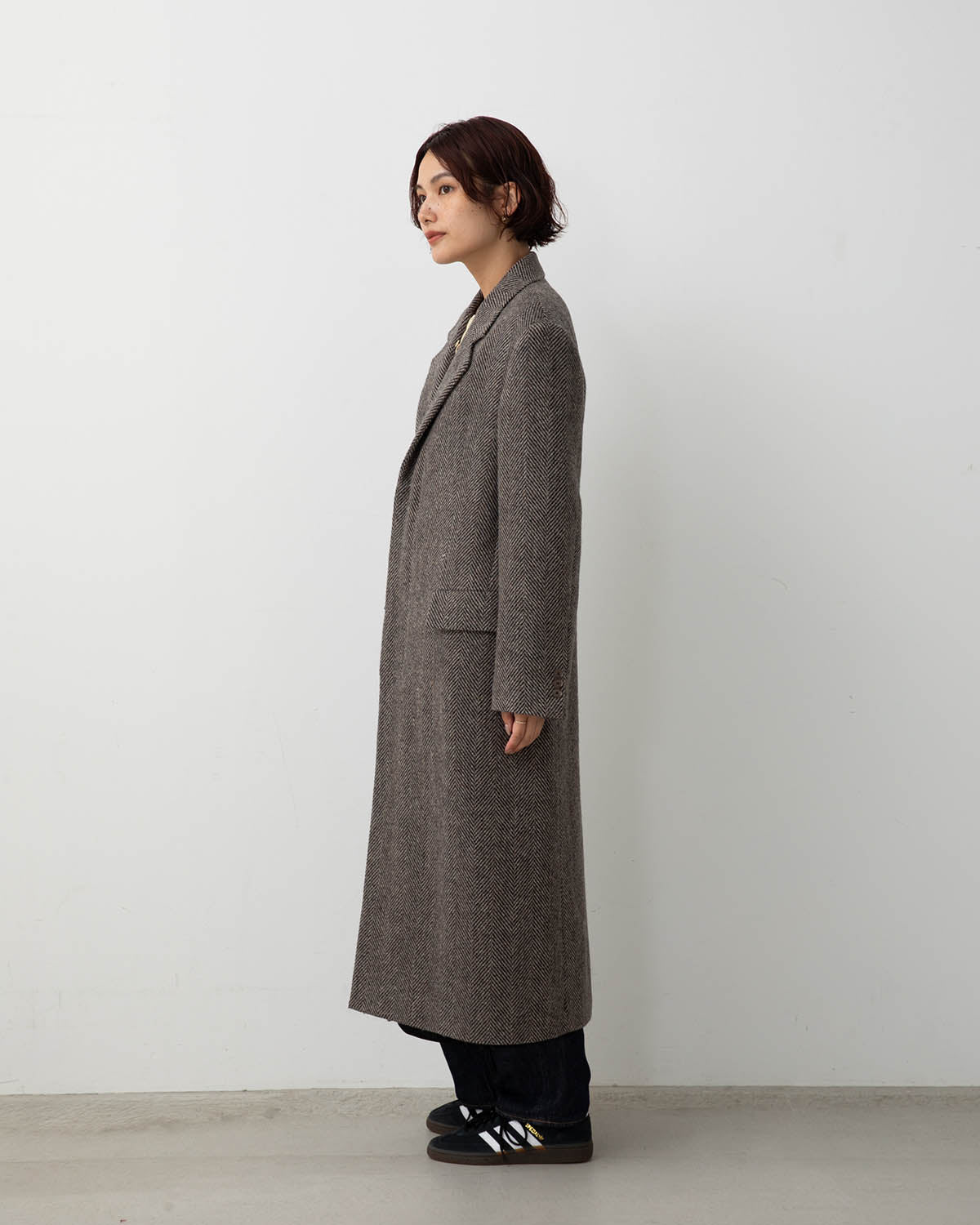 LAMA SHETLAND WOOL TWEED CHESTERFIELD COAT (WOMEN'S)