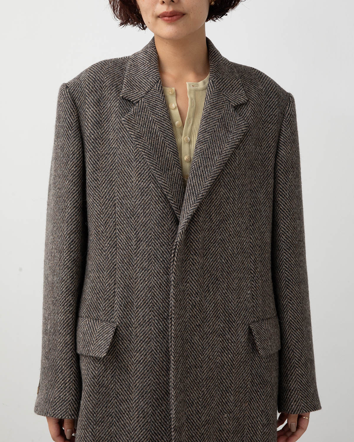 LAMA SHETLAND WOOL TWEED CHESTERFIELD COAT (WOMEN'S)