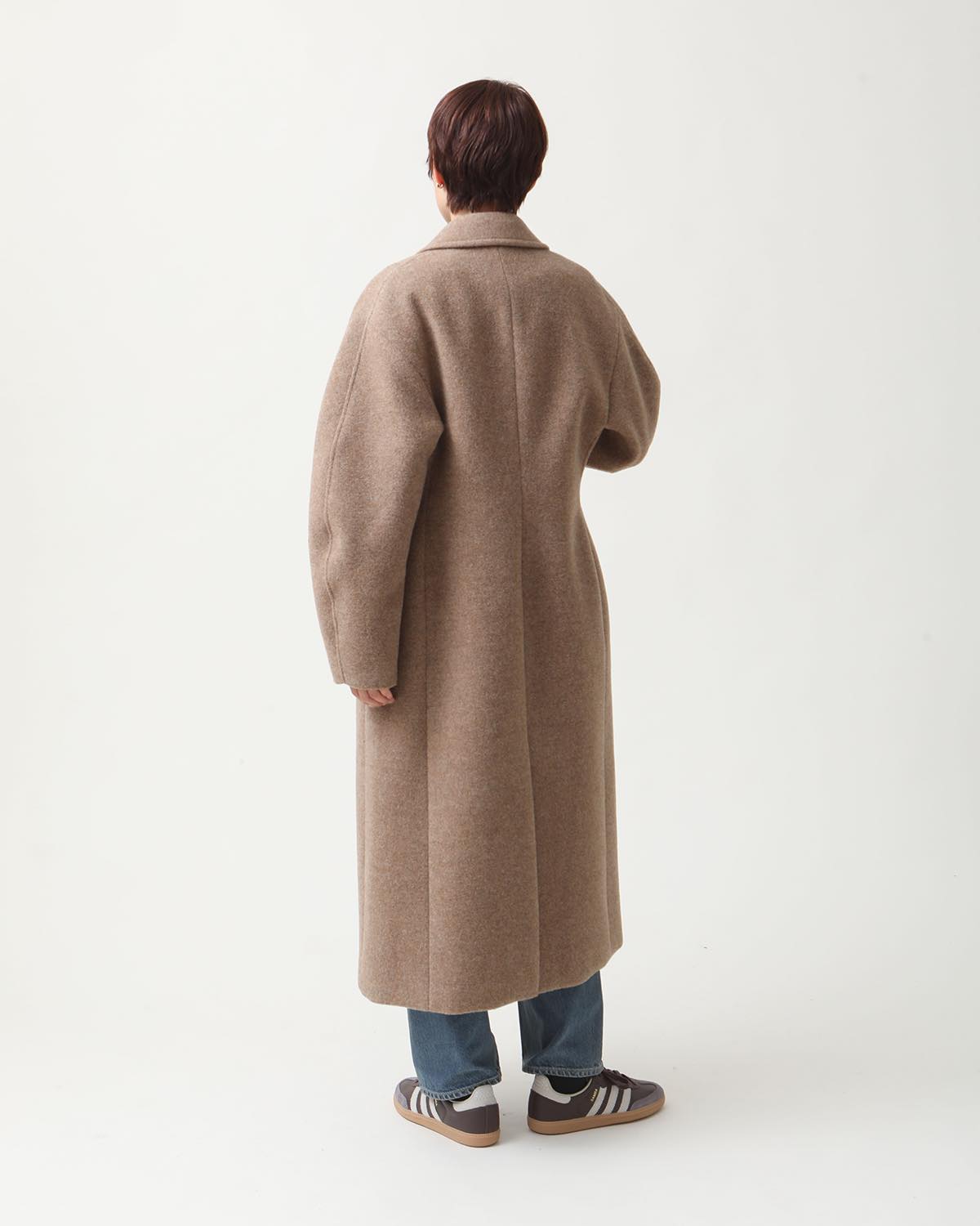 SPONGE WOOL MELTON SOUTIEN COLLAR COAT