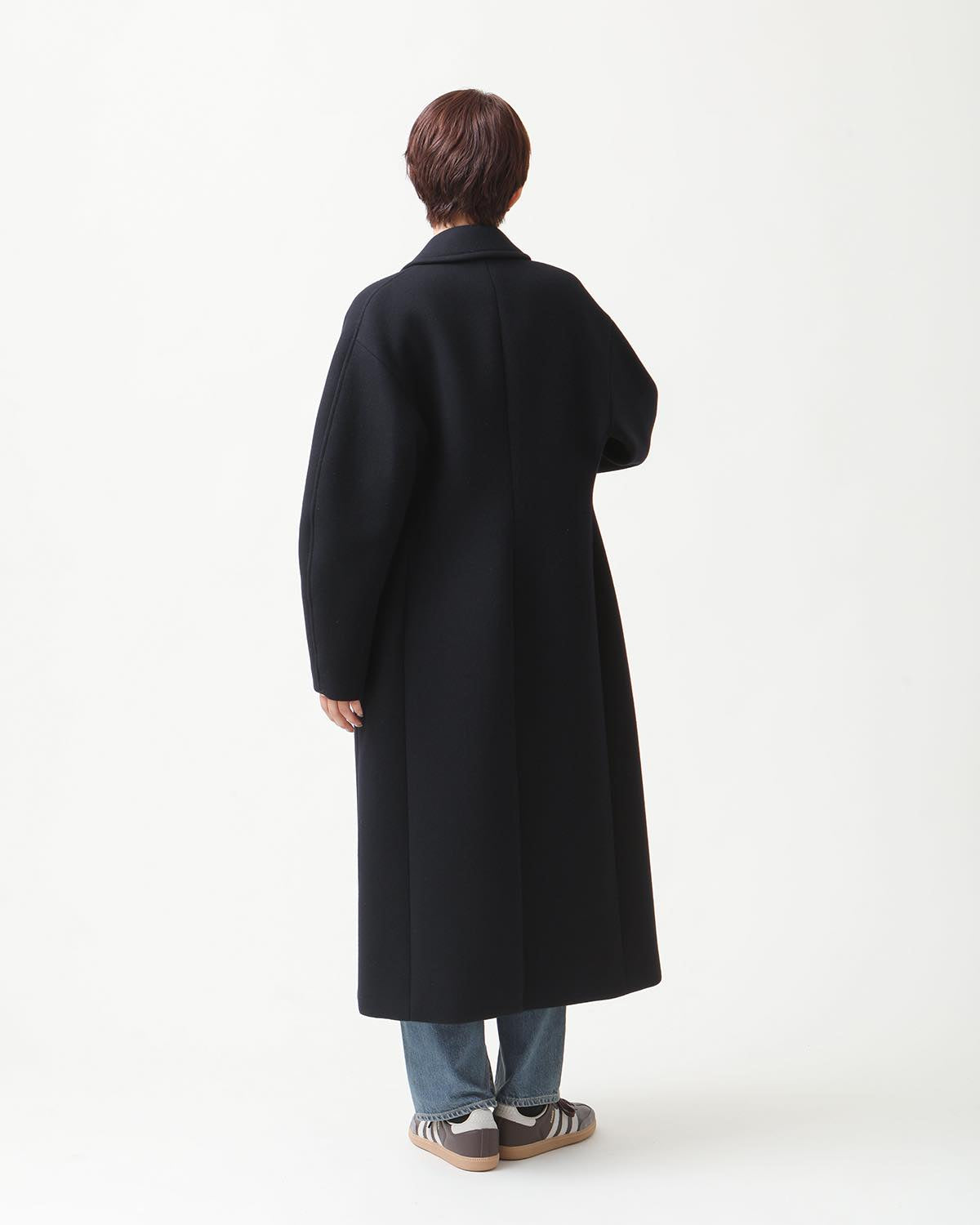 SPONGE WOOL MELTON SOUTIEN COLLAR COAT