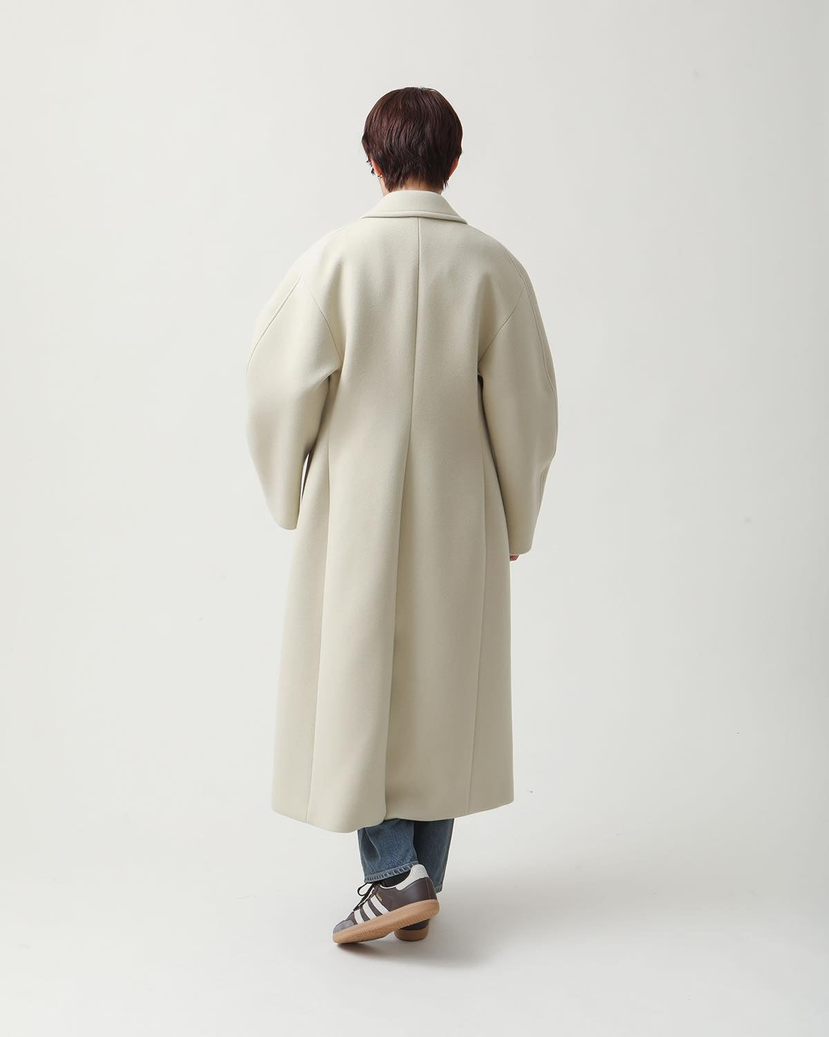 SPONGE WOOL MELTON SOUTIEN COLLAR COAT