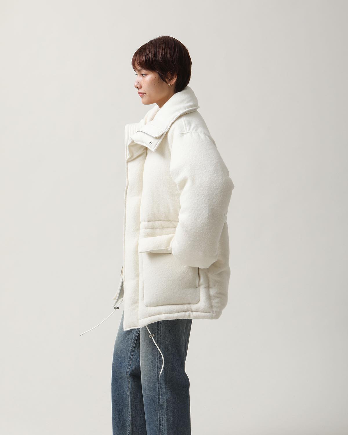 BRUSHED ALPACA WOOL DOWN BLOUSON