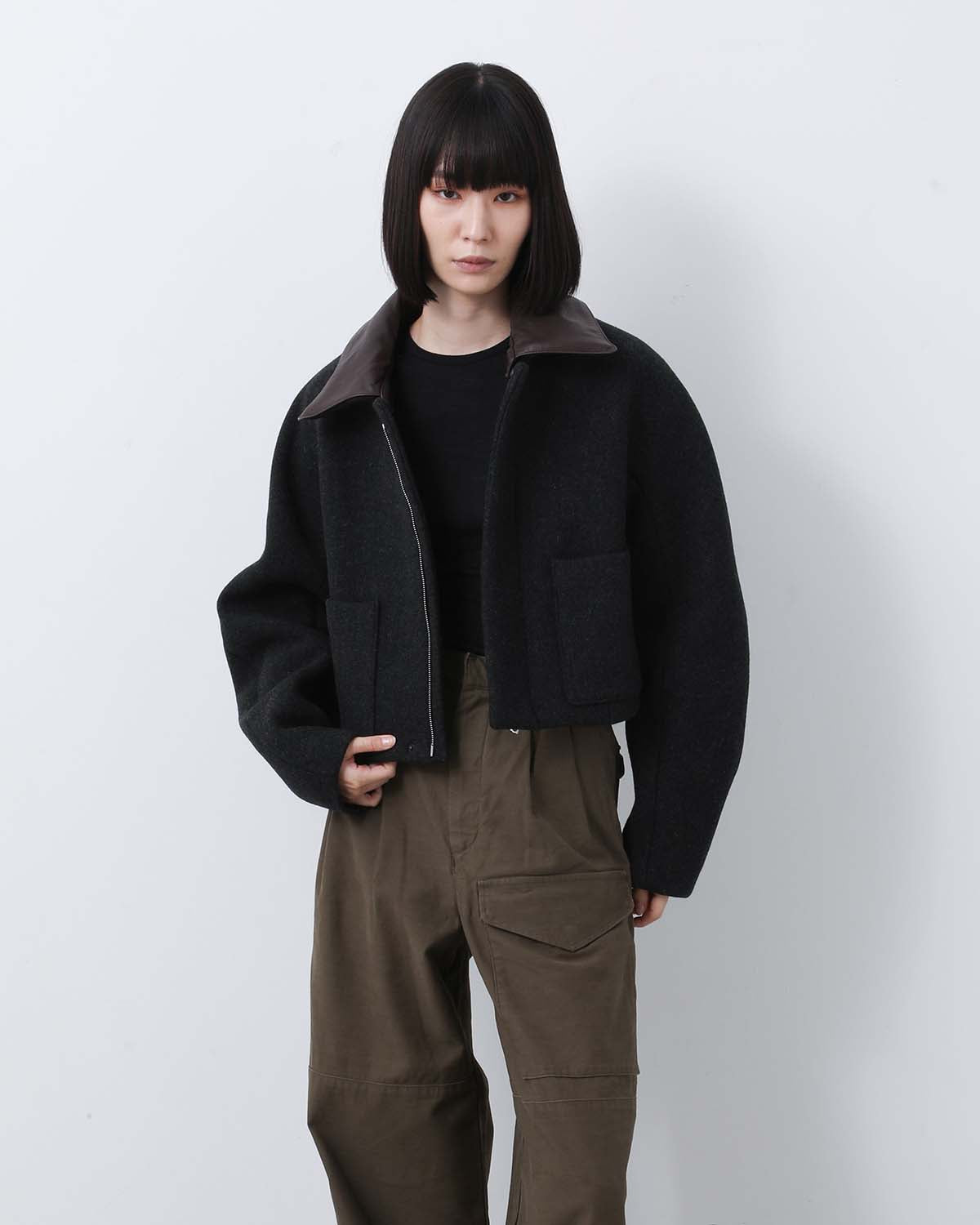 SHETLAND WOOL DOUBLE CLOTH BLOUSON (WOMEN'S)