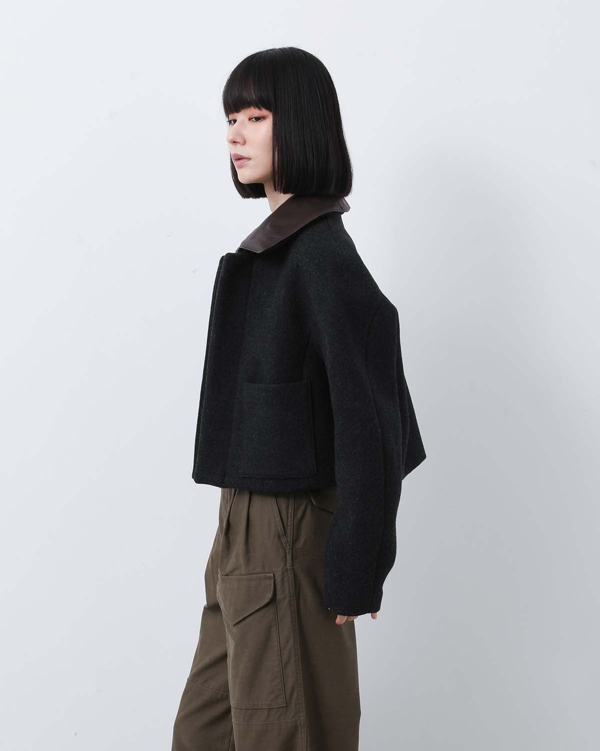 SHETLAND WOOL DOUBLE CLOTH BLOUSON (WOMEN'S)