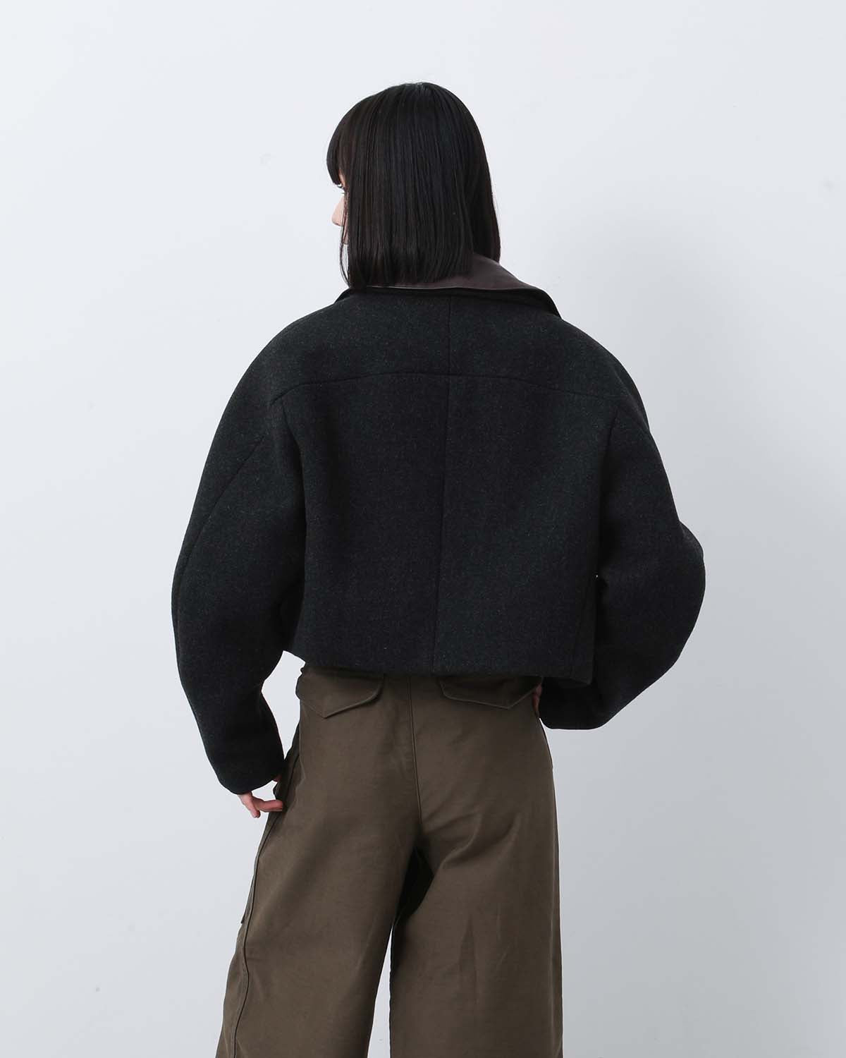 SHETLAND WOOL DOUBLE CLOTH BLOUSON (WOMEN'S)