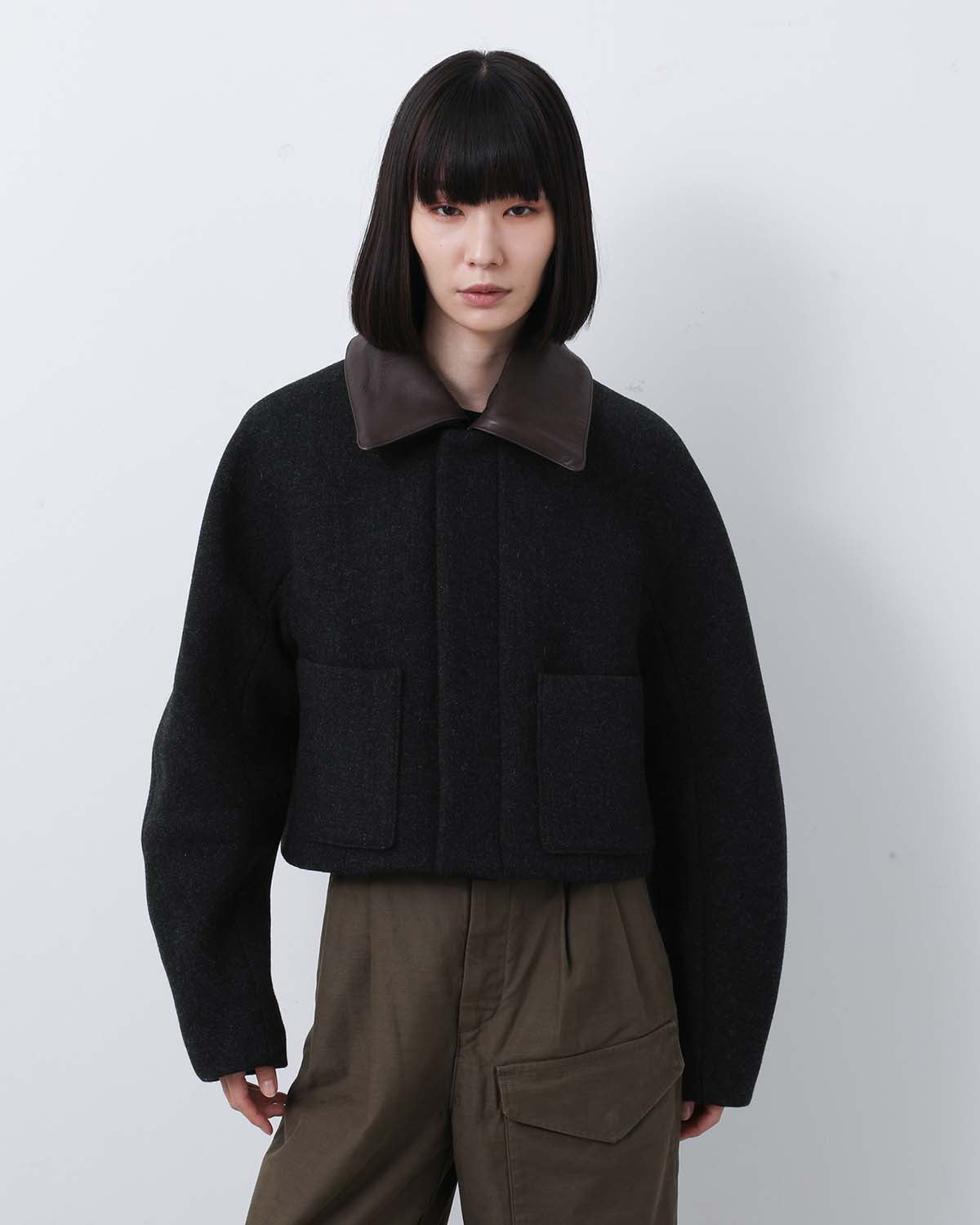 SHETLAND WOOL DOUBLE CLOTH BLOUSON (WOMEN'S)