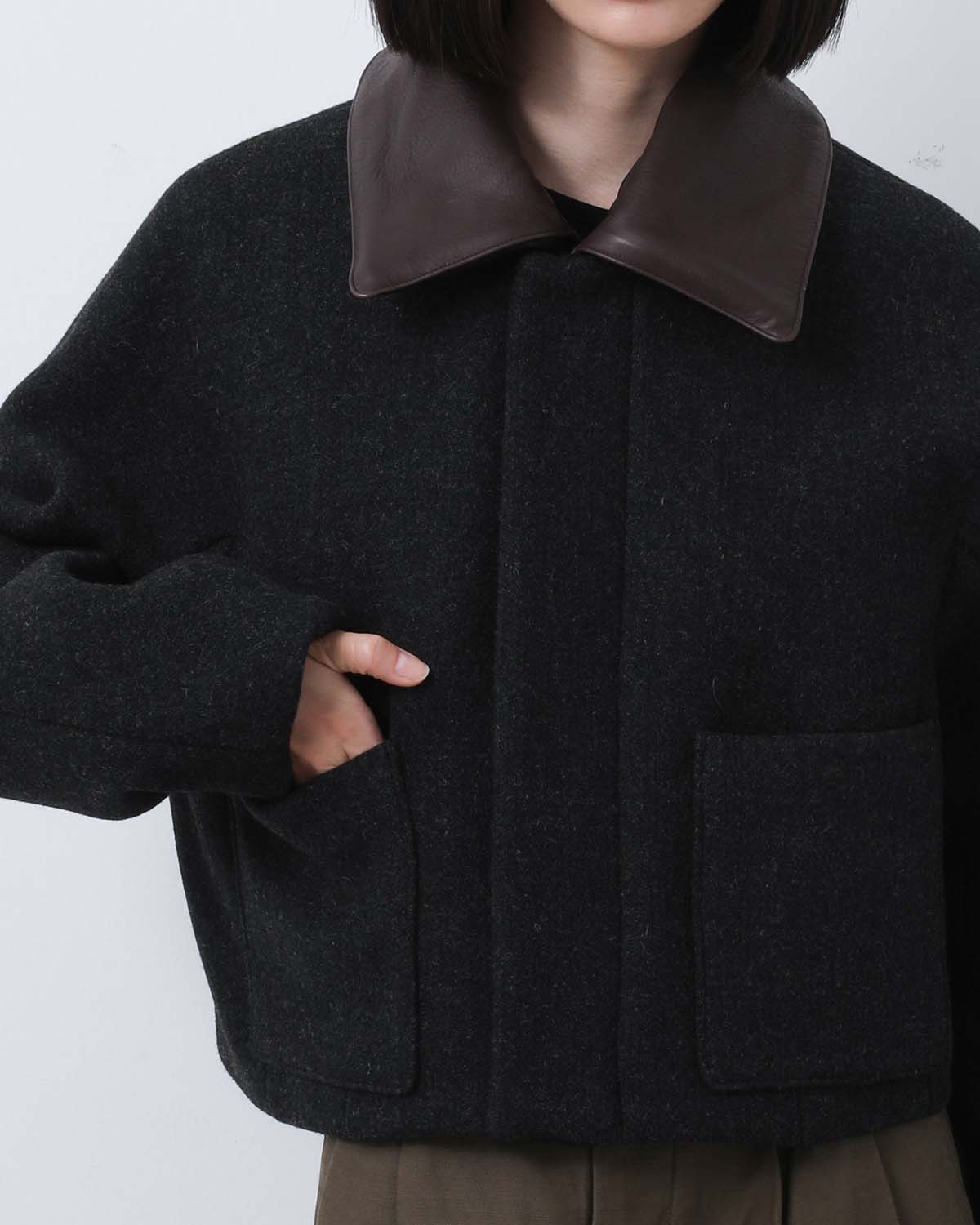 SHETLAND WOOL DOUBLE CLOTH BLOUSON (WOMEN'S)