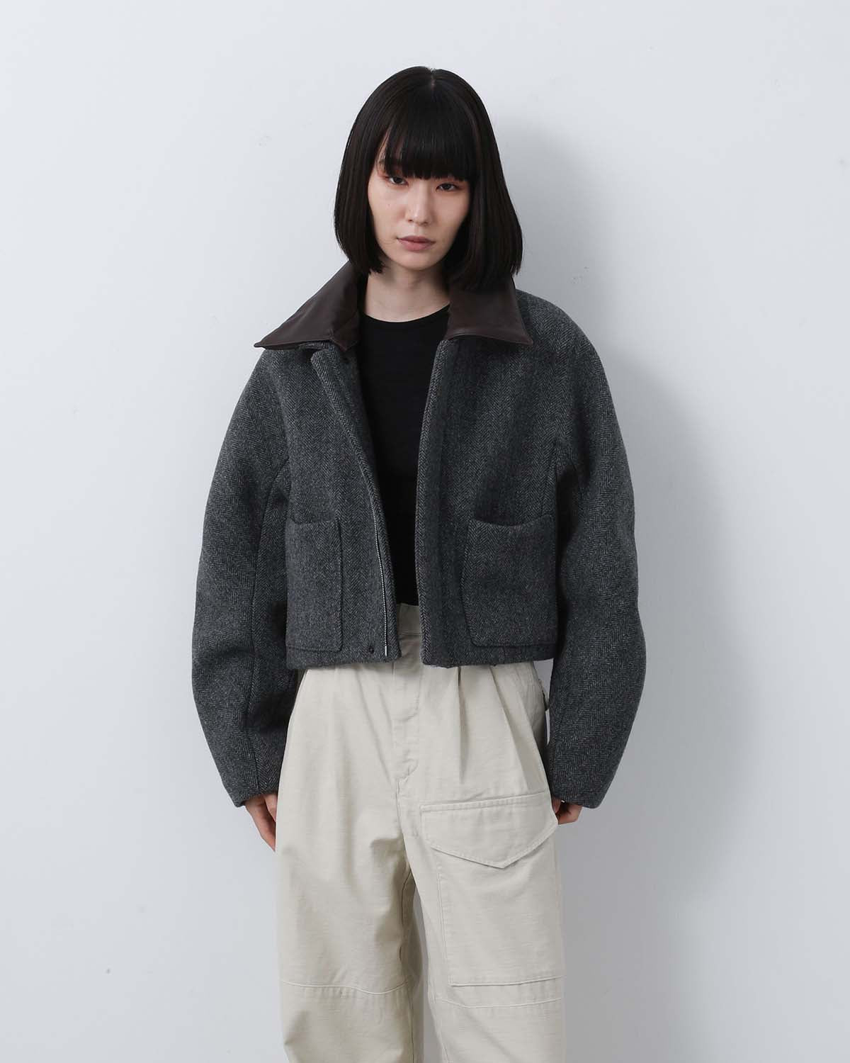 SHETLAND WOOL DOUBLE CLOTH BLOUSON (WOMEN'S)