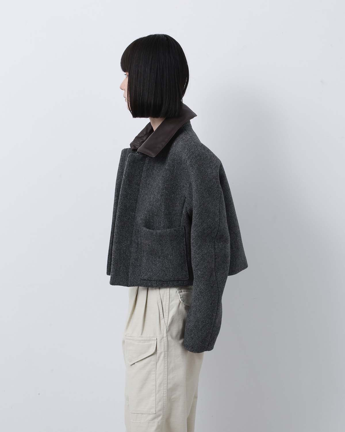 SHETLAND WOOL DOUBLE CLOTH BLOUSON (WOMEN'S)