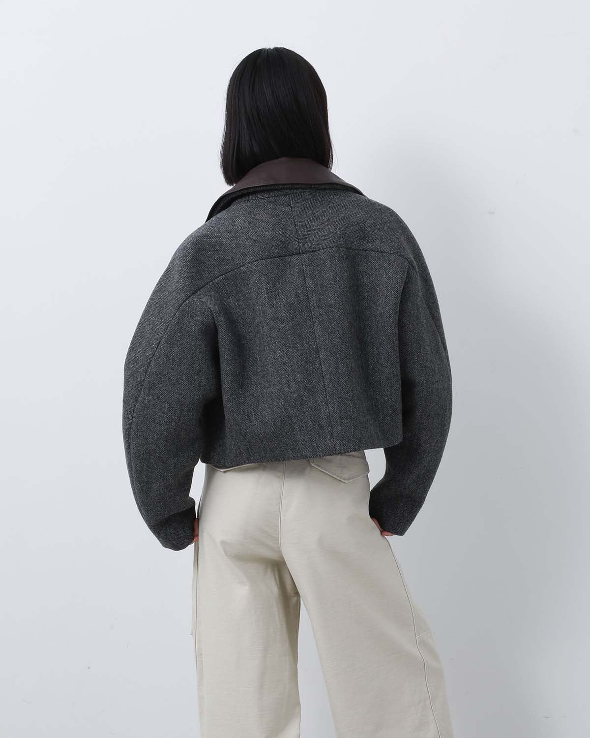 SHETLAND WOOL DOUBLE CLOTH BLOUSON (WOMEN'S)