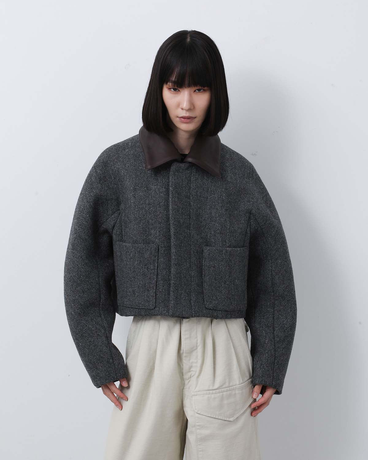 SHETLAND WOOL DOUBLE CLOTH BLOUSON (WOMEN'S)