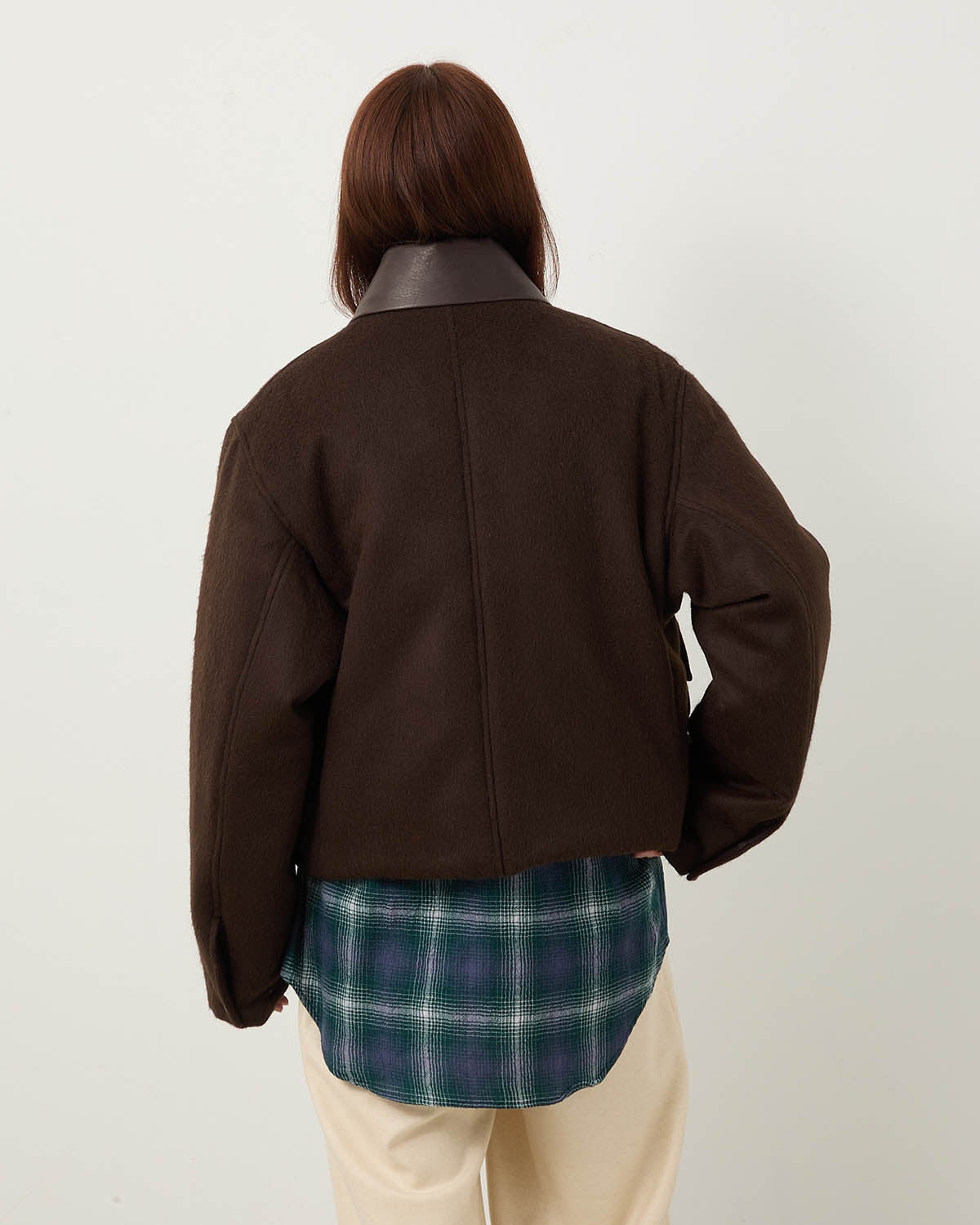 BABY CAMEL FLANNEL PADDED SHORT BLOUSON (WOMEN'S)