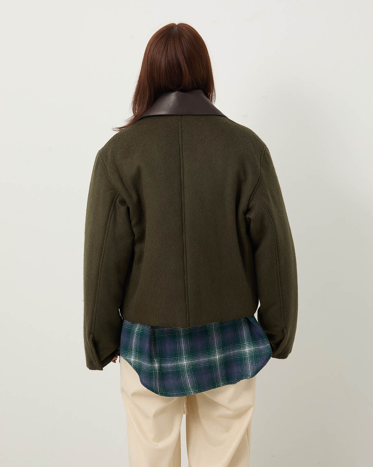 BABY CAMEL FLANNEL PADDED SHORT BLOUSON (WOMEN'S)