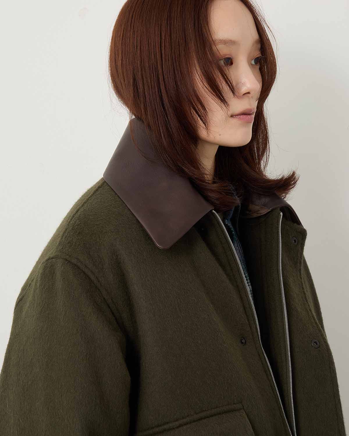 BABY CAMEL FLANNEL PADDED SHORT BLOUSON (WOMEN'S)