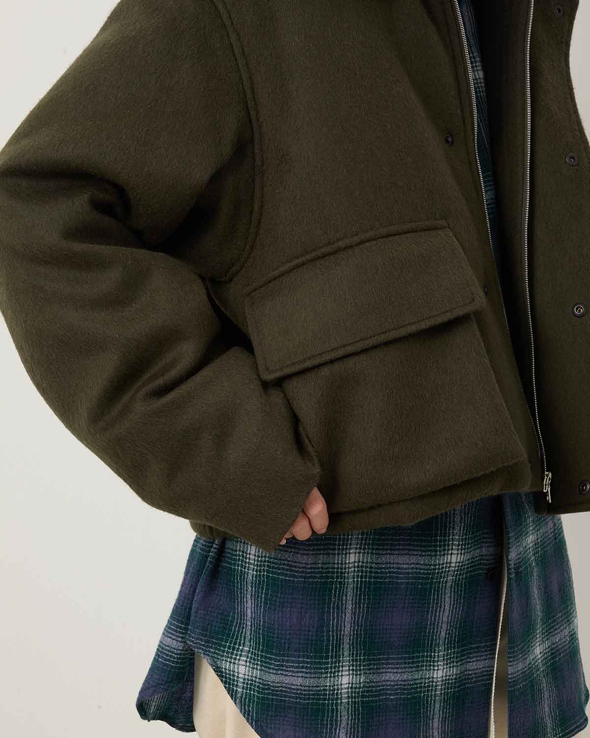 BABY CAMEL FLANNEL PADDED SHORT BLOUSON (WOMEN'S)