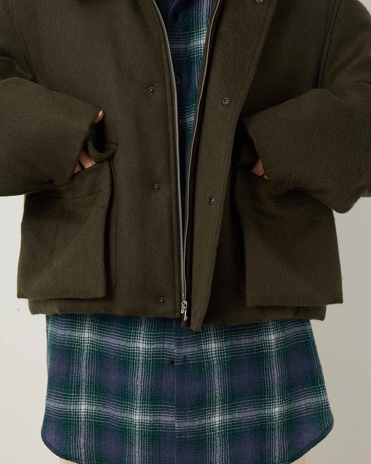 BABY CAMEL FLANNEL PADDED SHORT BLOUSON (WOMEN'S)