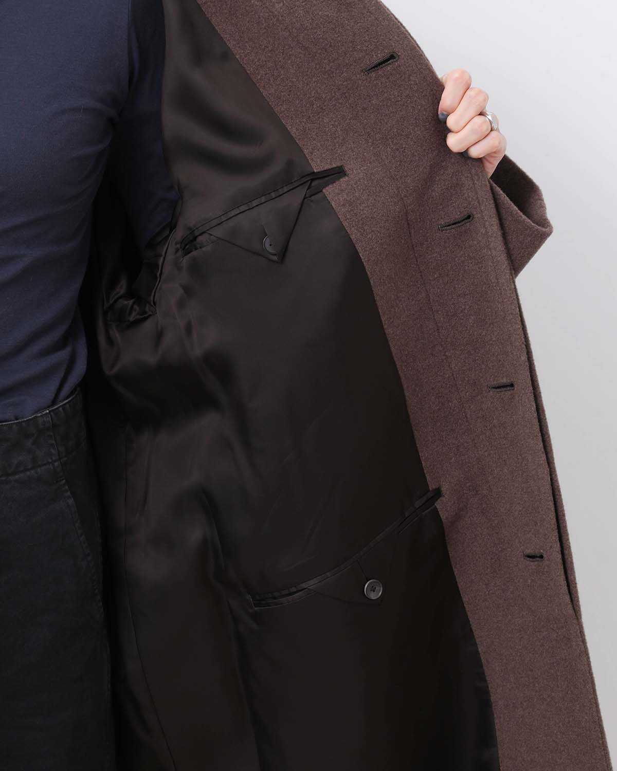 SUPER FINE WOOL MOSSER SOUTIEN COLLAR COAT