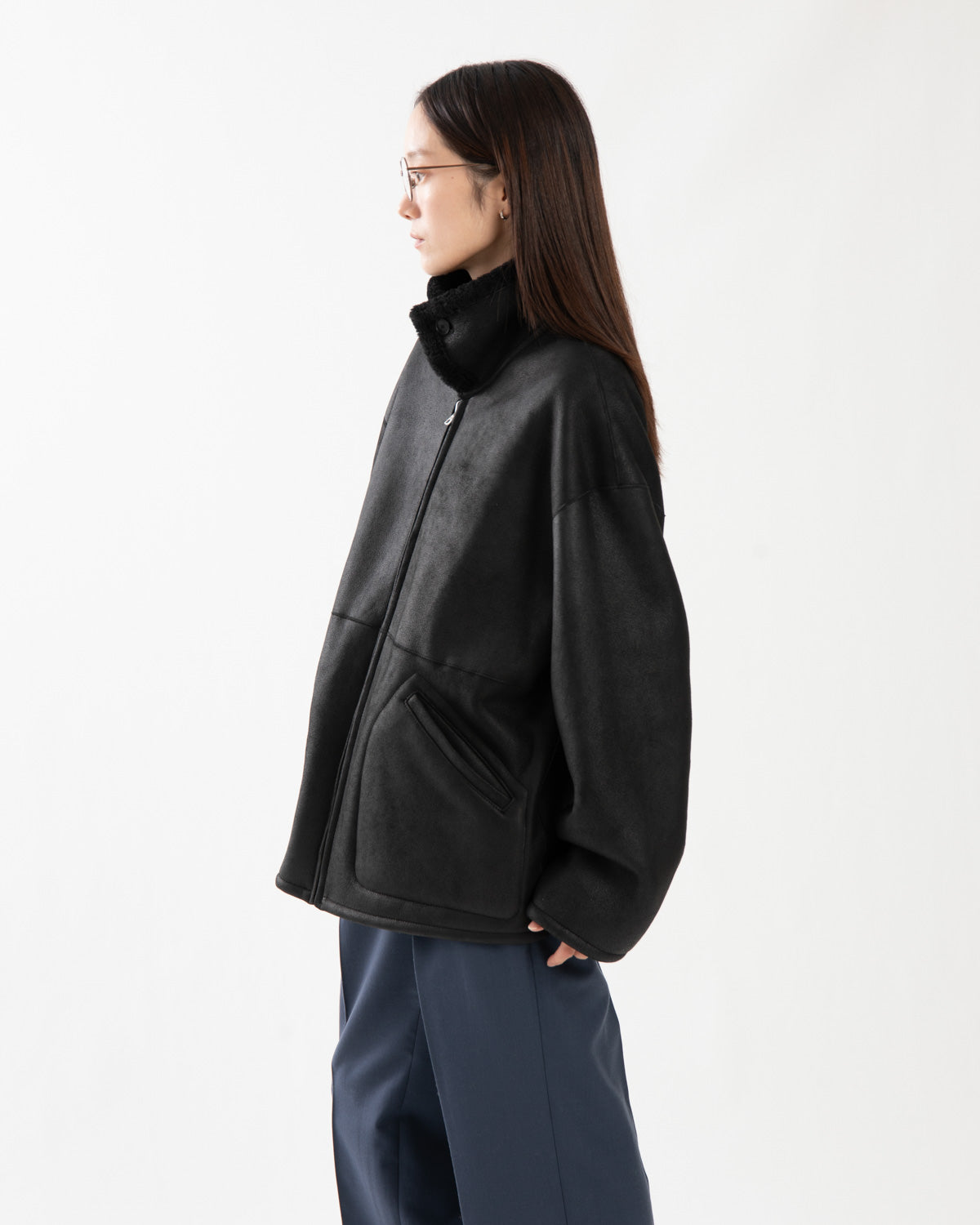 MERINO MOUTON ZIP BLOUSON