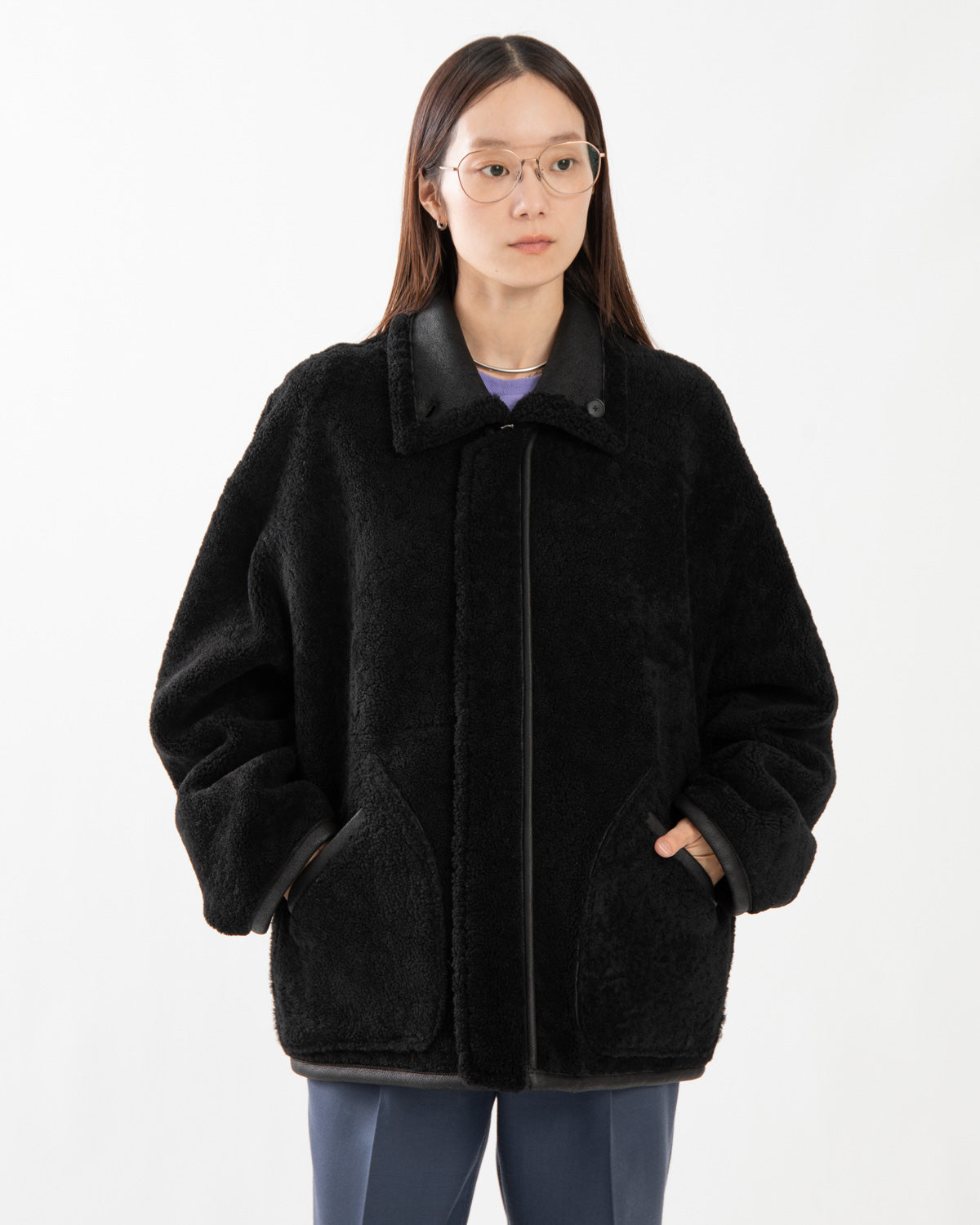 MERINO MOUTON ZIP BLOUSON