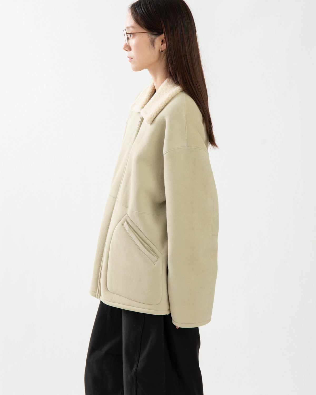 MERINO MOUTON ZIP BLOUSON