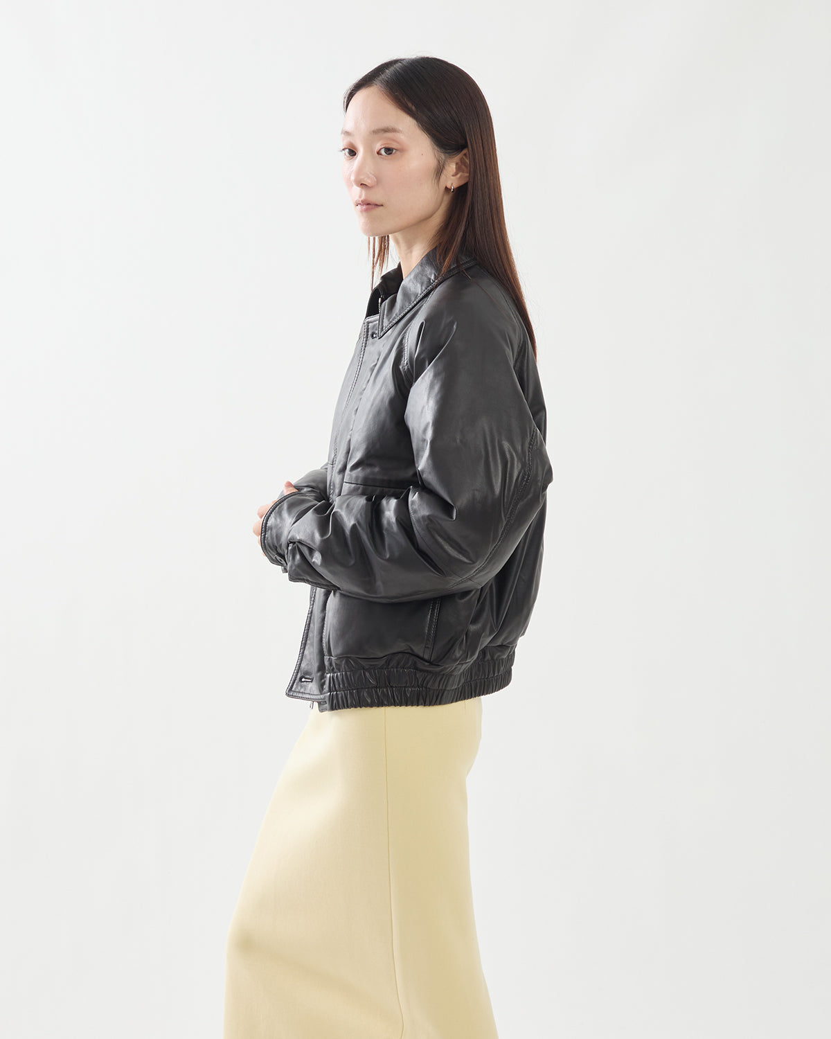 FINE CALF LEATHER DOWN BLOUSON (WOMEN'S)