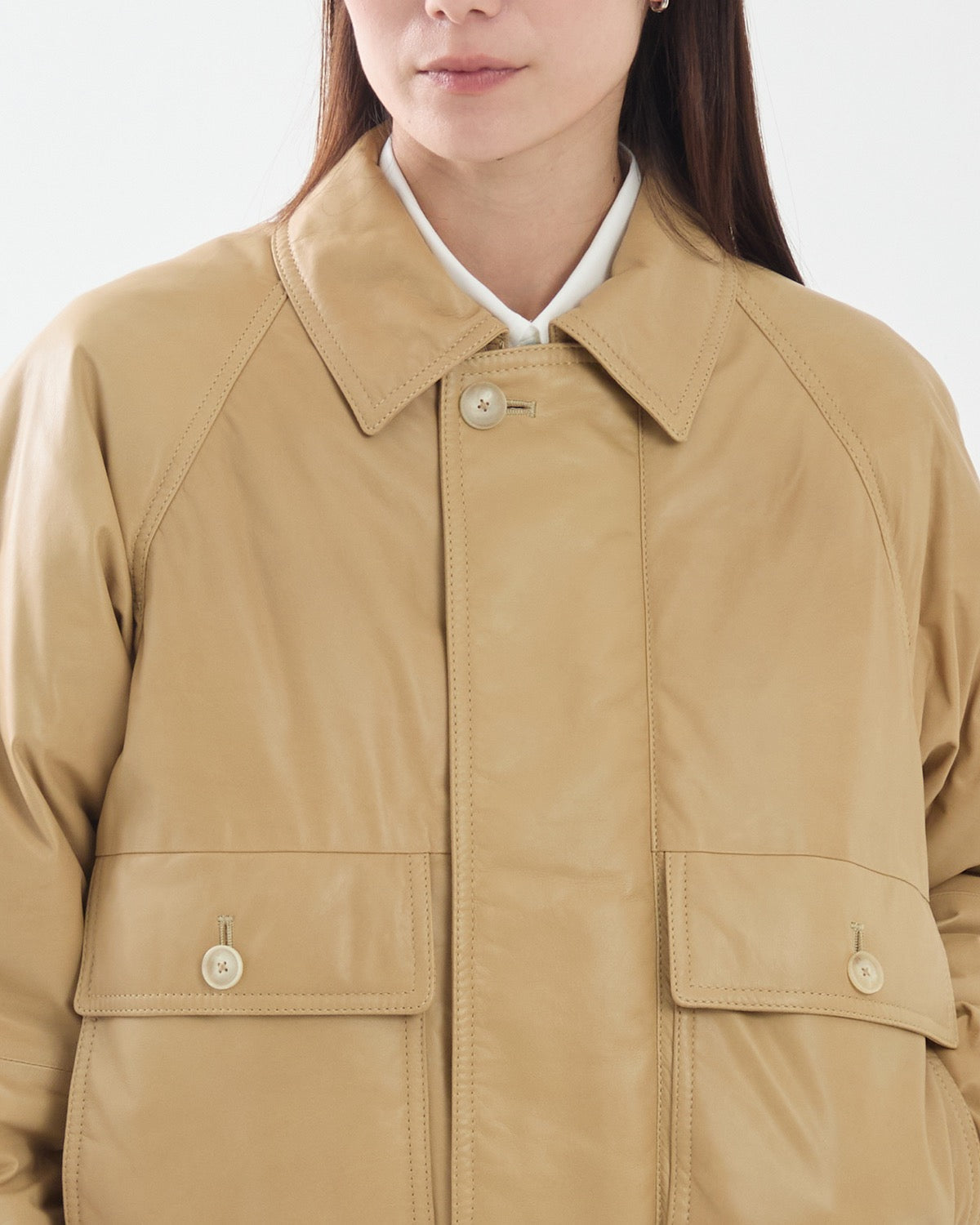 FINE CALF LEATHER DOWN BLOUSON (WOMEN'S)