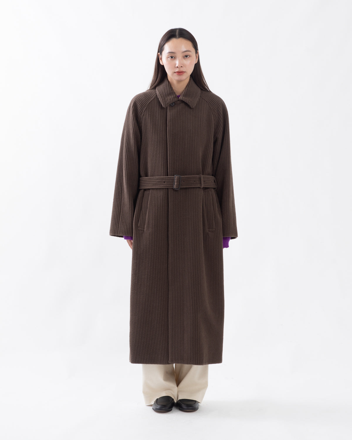 WOOL CASHMERE CORDUROY SOUTIEN COLLAR COAT (WOMEN'S)